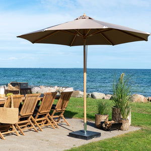 Parasol with tilt, wooden pole, sand, ø300 cm