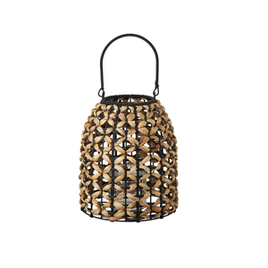 Naturfärgad lykta i polyrattan och sjögräs med glas, House Nordic Pinto