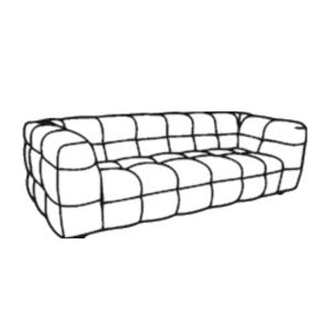 KENDALL Creme 3-personers sofa – Teddy