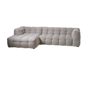 KENDALL 3-sits Soffa / Schäslong Vänster – Bouclé/ Beige